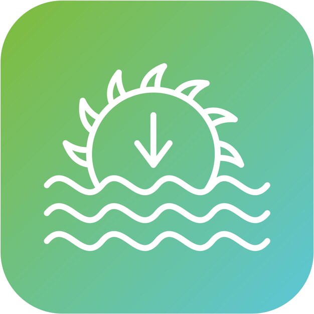 Diseño vectorial Estilo del icono del atardecer