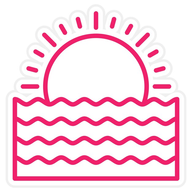 Diseño vectorial Estilo del icono del atardecer