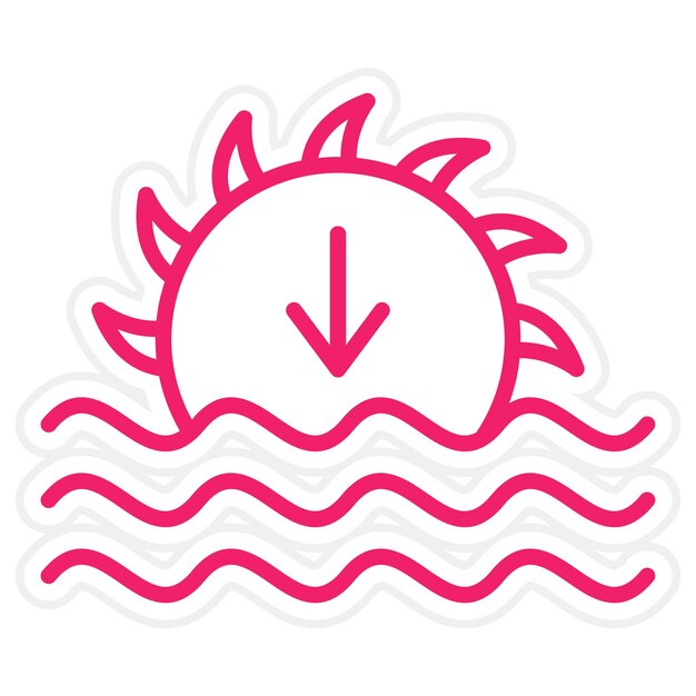 Diseño vectorial Estilo del icono del atardecer