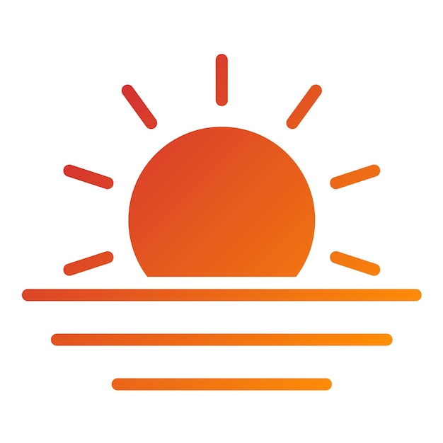 Diseño vectorial Estilo del icono del atardecer