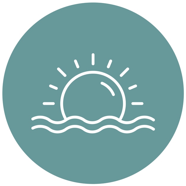 Diseño vectorial Estilo del icono del atardecer