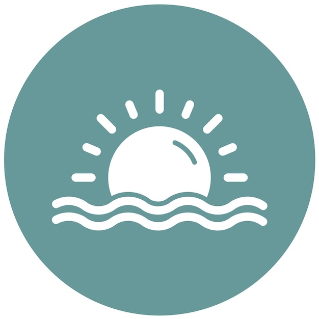 Diseño vectorial Estilo del icono del atardecer