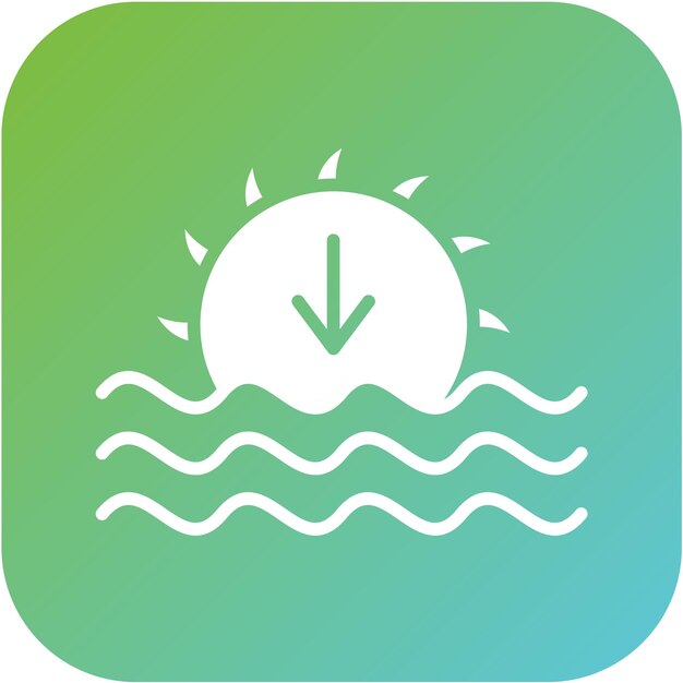 Diseño vectorial Estilo del icono del atardecer