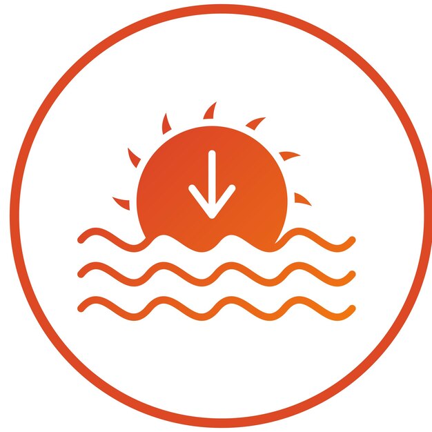Diseño vectorial Estilo del icono del atardecer