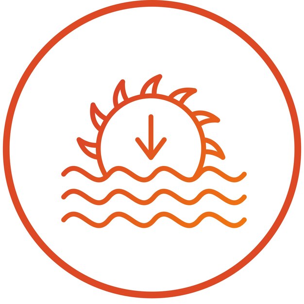 Diseño vectorial Estilo del icono del atardecer
