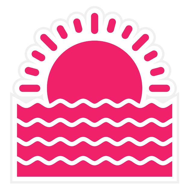 Diseño vectorial Estilo del icono del atardecer