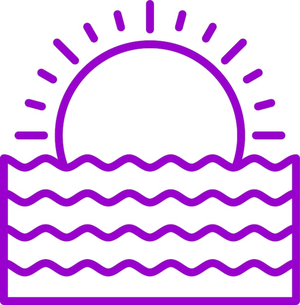 Diseño vectorial Estilo del icono del atardecer