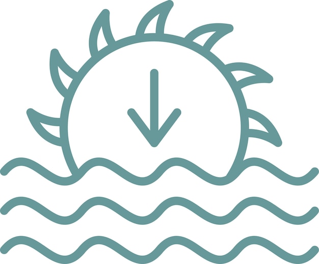 Diseño vectorial Estilo del icono del atardecer
