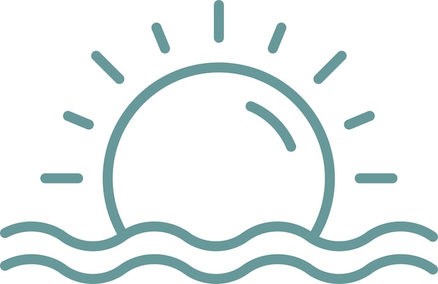 Diseño vectorial Estilo del icono del atardecer