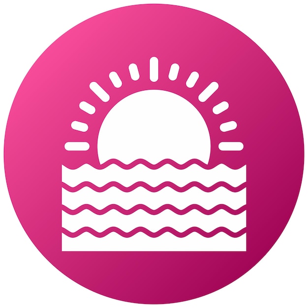 Diseño vectorial Estilo del icono del atardecer