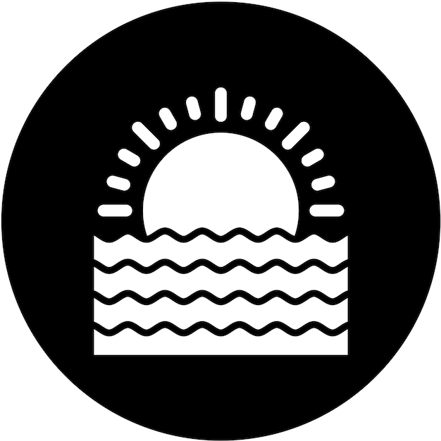 Diseño vectorial Estilo del icono del atardecer
