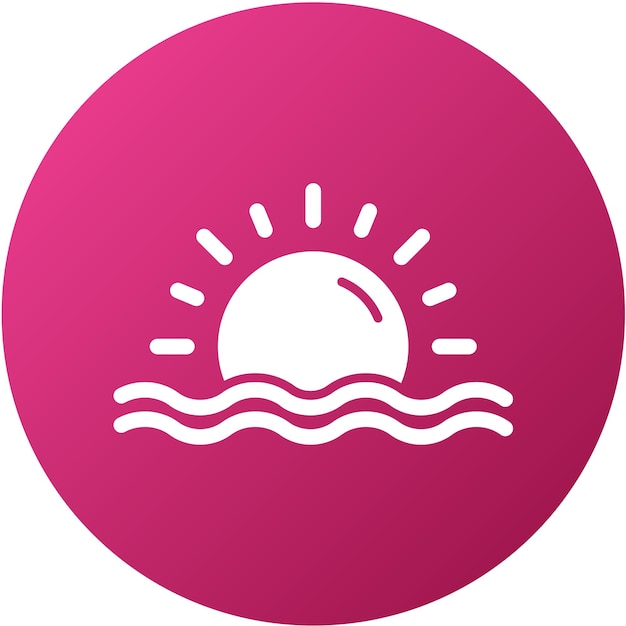 Diseño vectorial Estilo del icono del atardecer