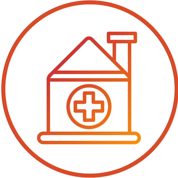 Diseño vectorial de estilo de icono de atención médica en el hogar