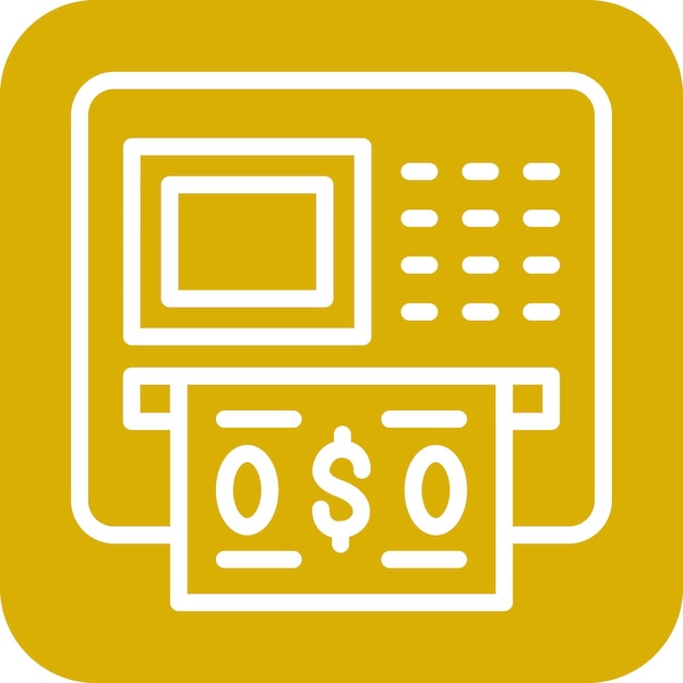 Diseño vectorial de estilo de icono de ATM