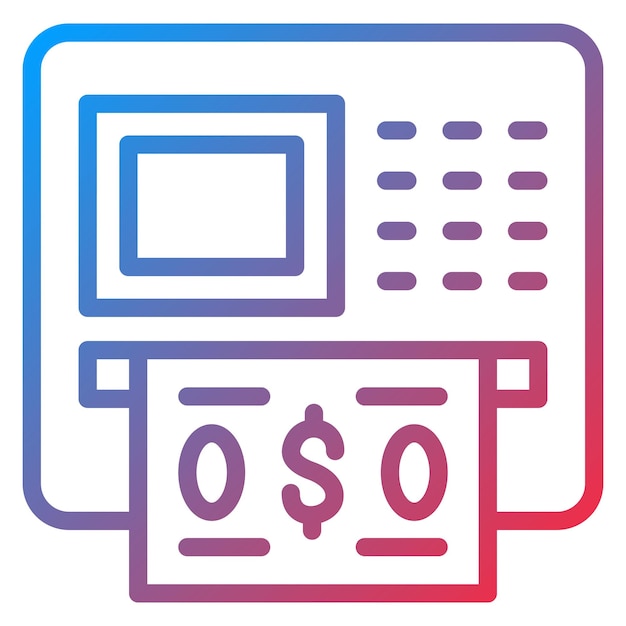 Diseño vectorial de estilo de icono de ATM