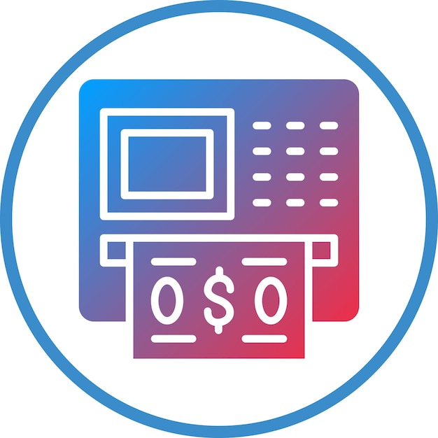 Diseño vectorial de estilo de icono de ATM