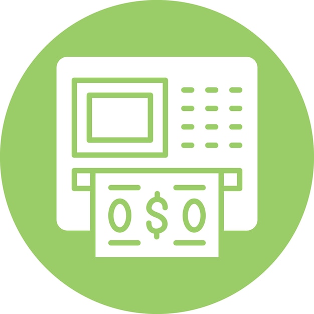 Diseño vectorial de estilo de icono de ATM