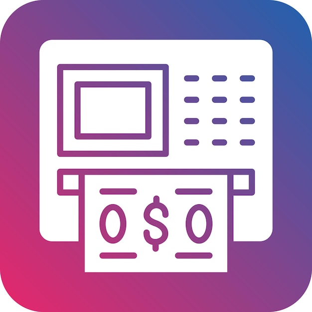 Diseño vectorial de estilo de icono de ATM