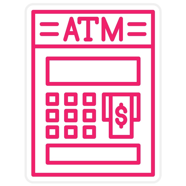 Diseño vectorial de estilo de icono de ATM