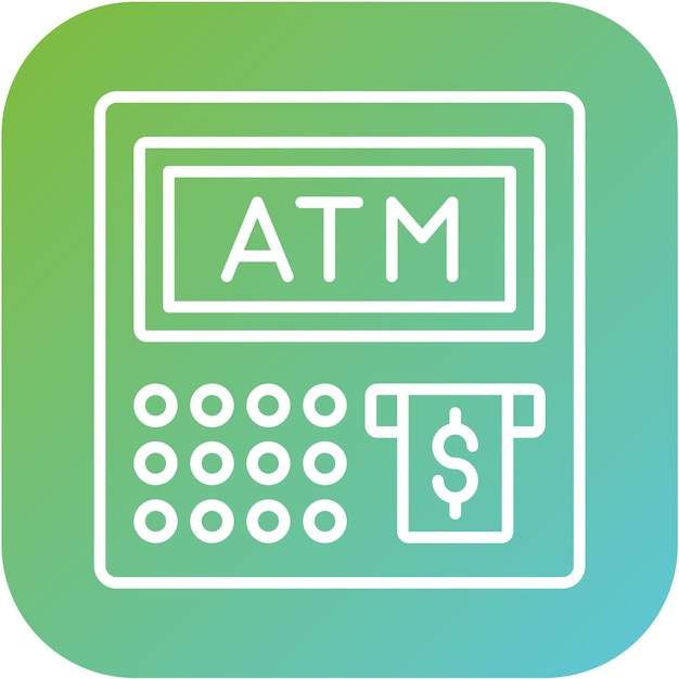 Diseño vectorial de estilo de icono de ATM