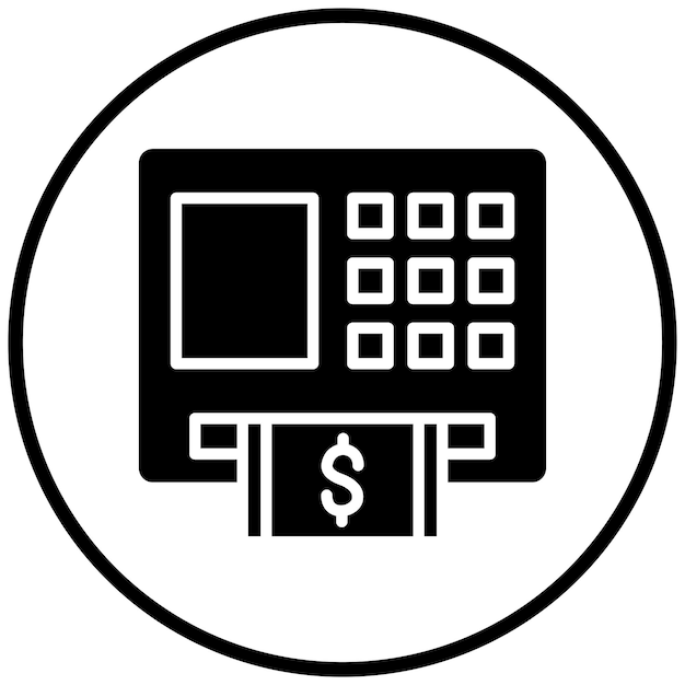 Diseño vectorial de estilo de icono de ATM