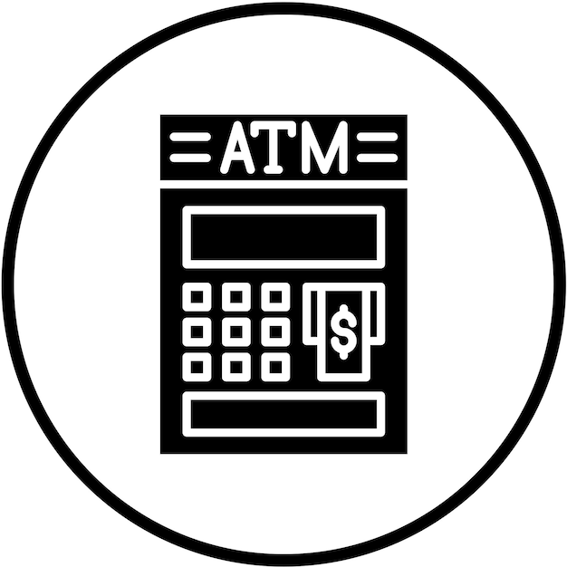 Diseño vectorial de estilo de icono de ATM