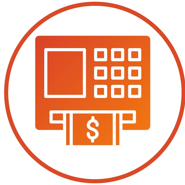 Diseño vectorial de estilo de icono de ATM