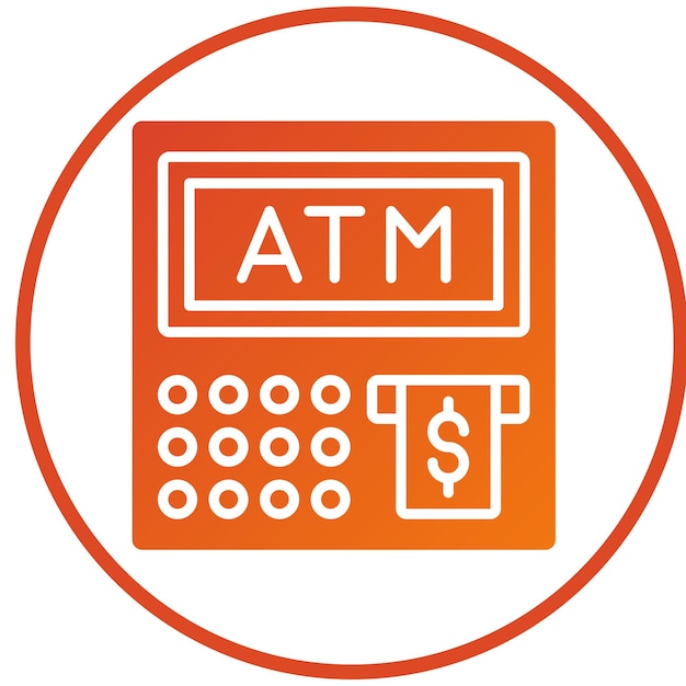 Diseño vectorial de estilo de icono de ATM