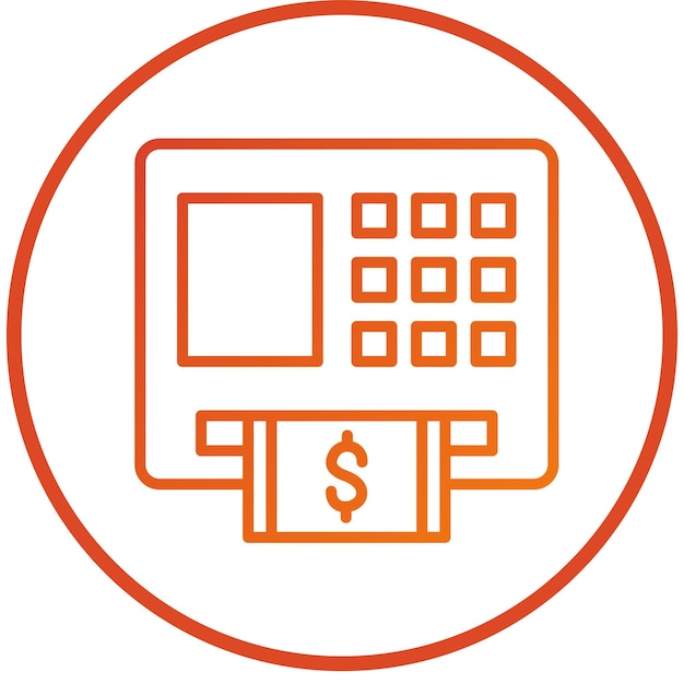 Diseño vectorial de estilo de icono de ATM