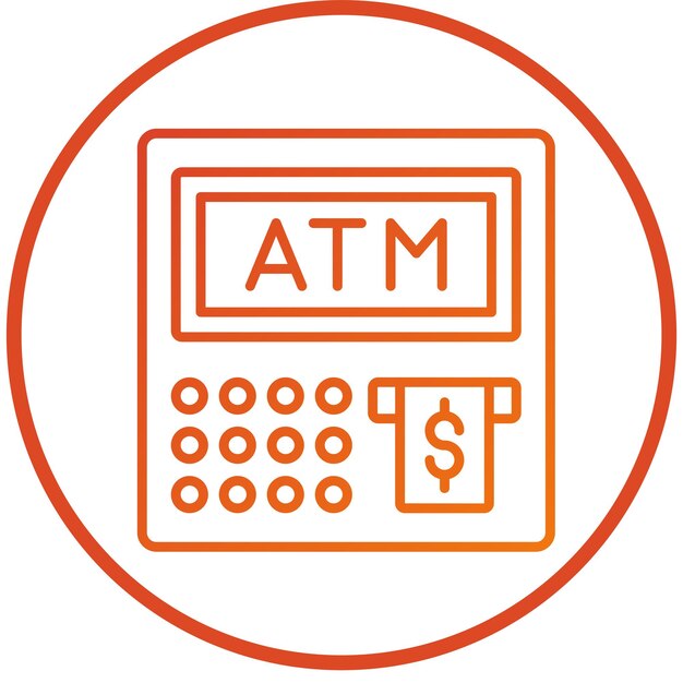 Diseño vectorial de estilo de icono de ATM