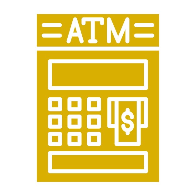 Diseño vectorial de estilo de icono de ATM