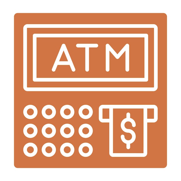 Diseño vectorial de estilo de icono de ATM