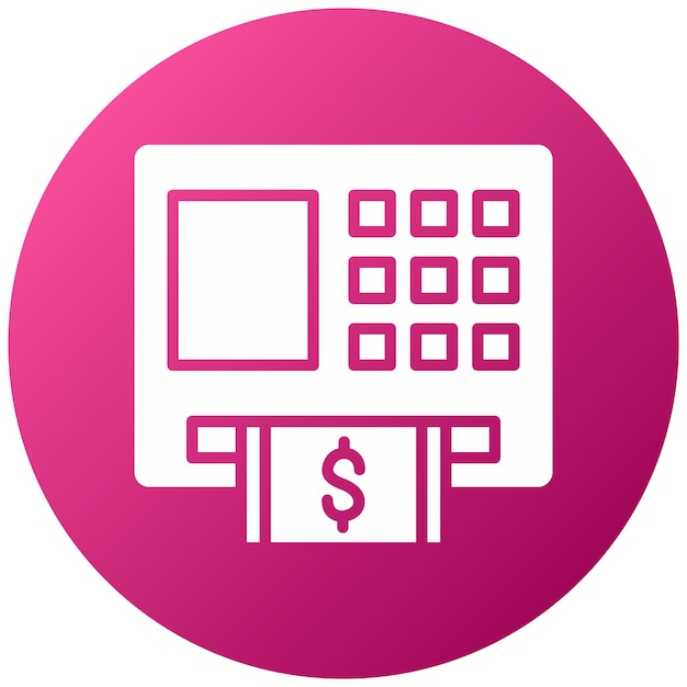 Diseño vectorial de estilo de icono de ATM