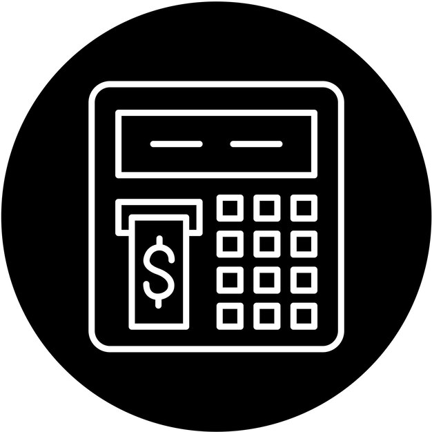 Diseño vectorial de estilo de icono de ATM