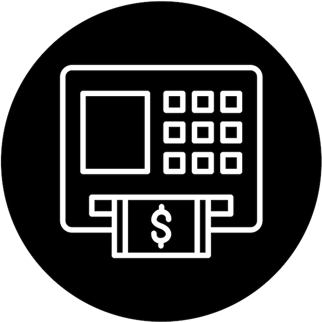 Diseño vectorial de estilo de icono de ATM