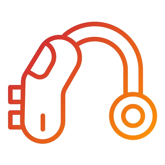 Diseño vectorial del estilo del icono del audífono