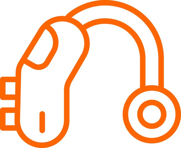 Diseño vectorial del estilo del icono del audífono
