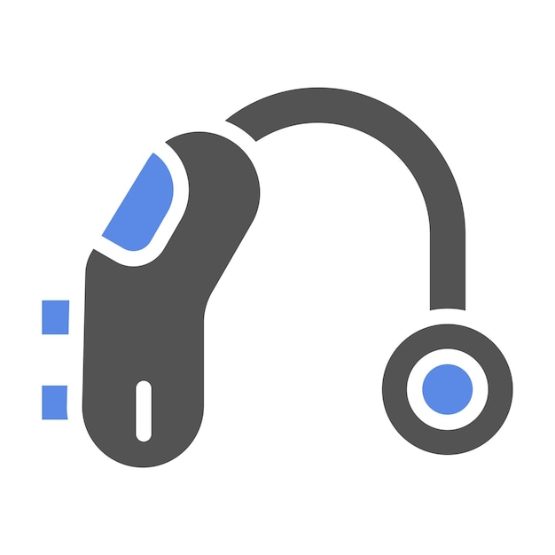 Diseño vectorial del estilo del icono del audífono