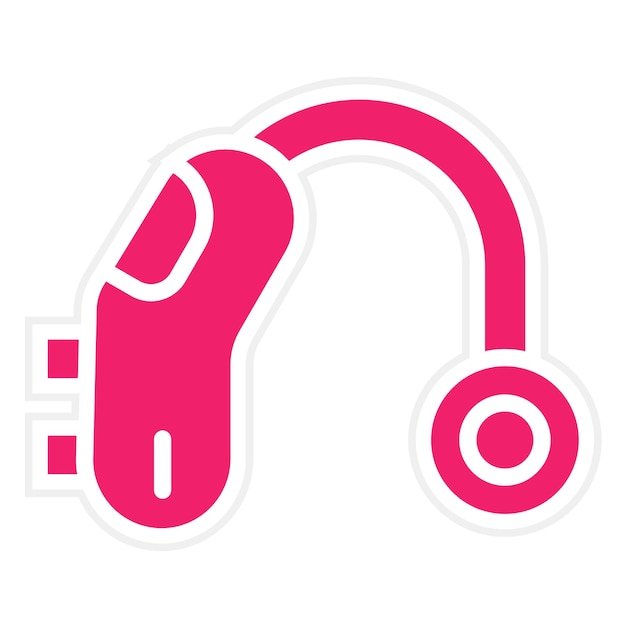 Diseño vectorial del estilo del icono del audífono