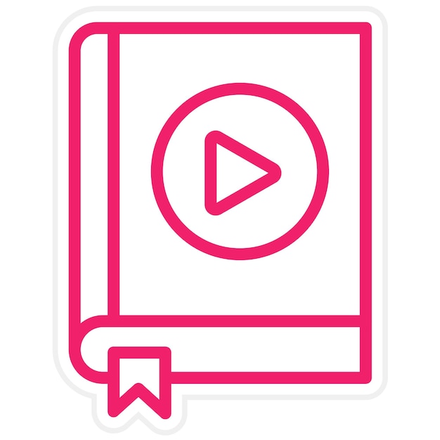Diseño vectorial del estilo del icono del audiolibro