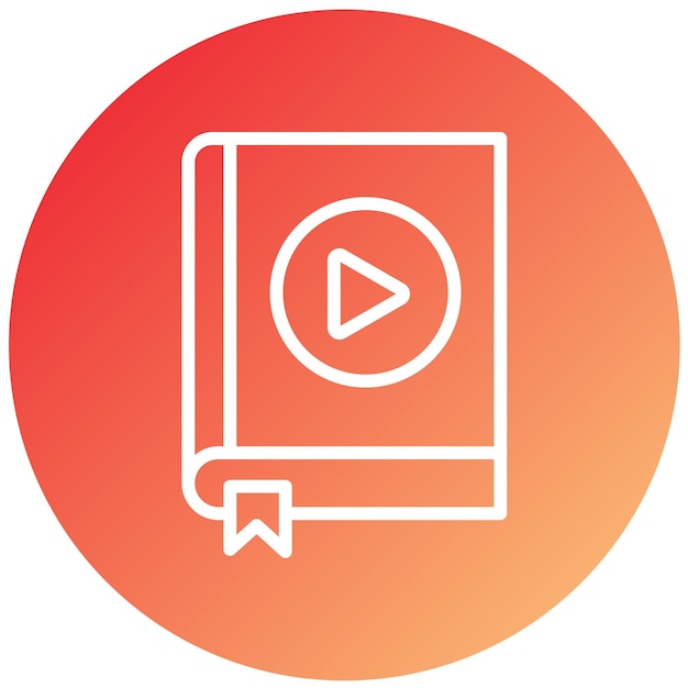 Diseño vectorial del estilo del icono del audiolibro