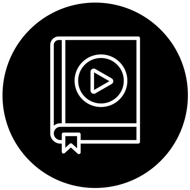 Diseño vectorial del estilo del icono del audiolibro