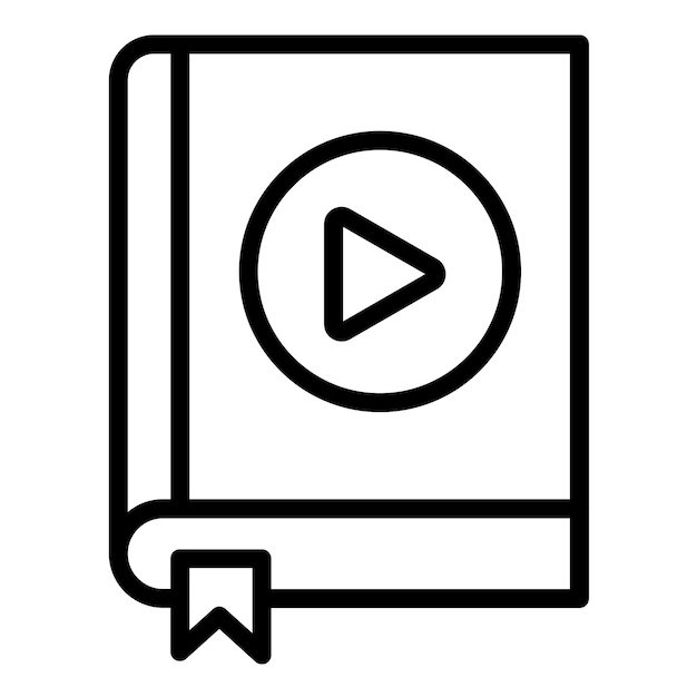 Diseño vectorial del estilo del icono del audiolibro