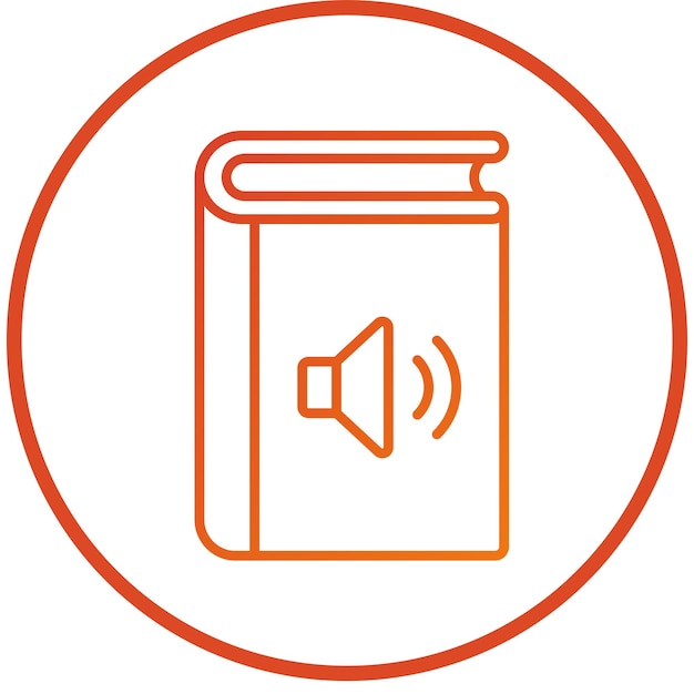 Diseño vectorial del estilo del icono del audiolibro