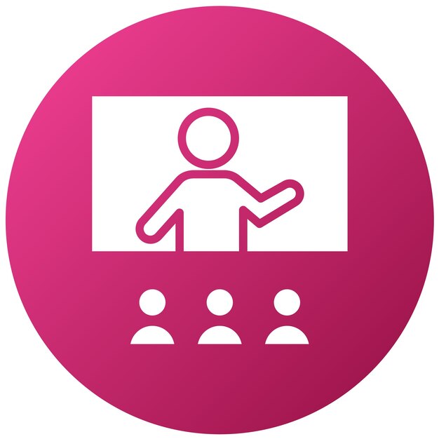 Diseño vectorial Estilo de icono de aula virtual