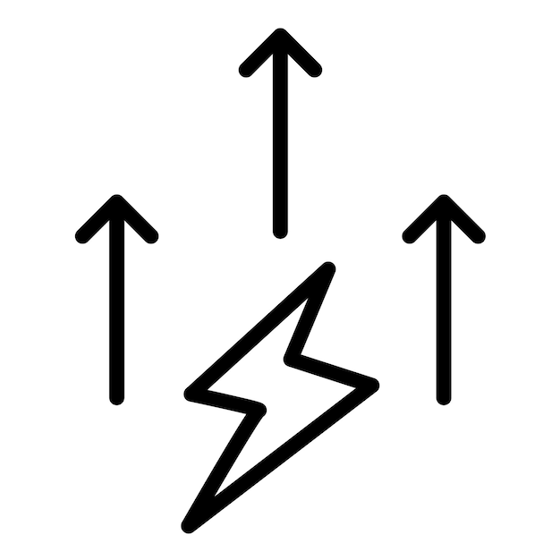 Diseño vectorial Estilo del icono de aumento de potencia