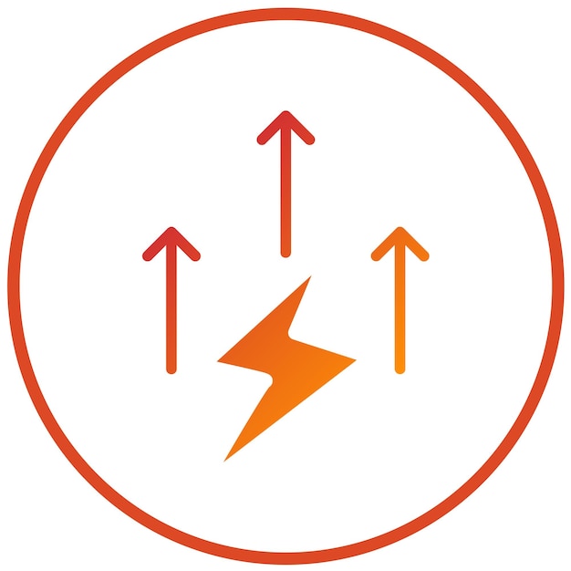 Diseño vectorial Estilo del icono de aumento de potencia