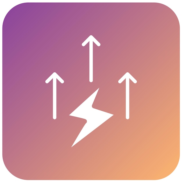 Diseño vectorial Estilo del icono de aumento de potencia