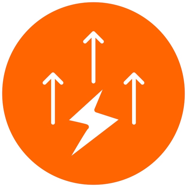 Diseño vectorial Estilo del icono de aumento de potencia