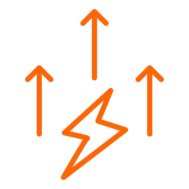 Diseño vectorial Estilo del icono de aumento de potencia